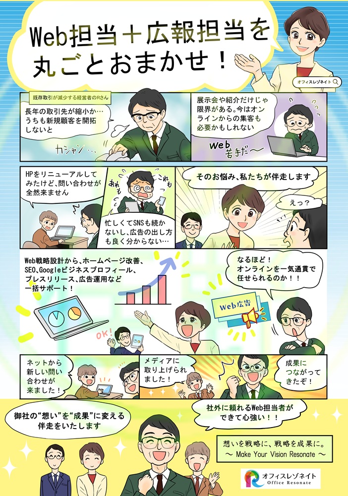 販促用マンガを制作/株式会社オフィスレゾネイト